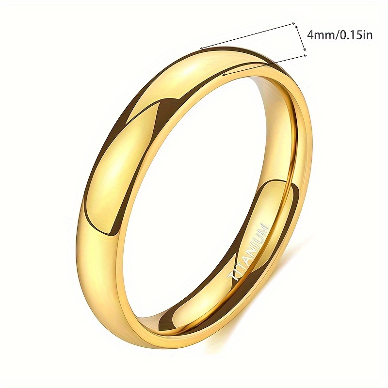 Titanium Steel Stacking Ring Golden Stainless Steel Jewelry